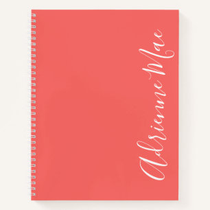 Einfach elegant moderne Korallen Personalisiert Notizbuch