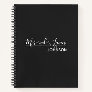 Einfach elegant Modernes Dunkles Grau Personalisie Notizbuch