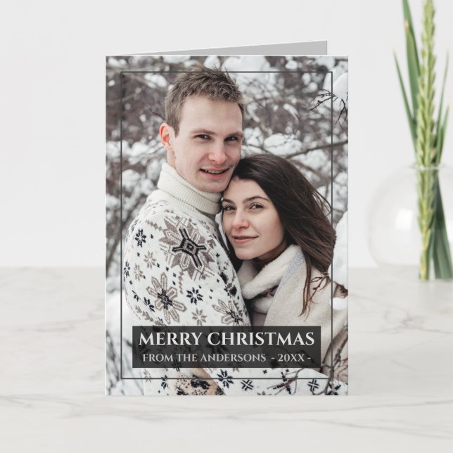 Einfach elegant | Modernes Weihnachts-Foto Classic Karte (Vorderseite)