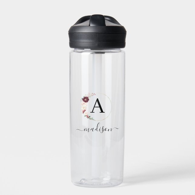 Einfach, elegant, monogramm trinkflasche (Vorderseite)