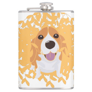 Einfach elegant Niedlich mein Hund und Halloween Flachmann