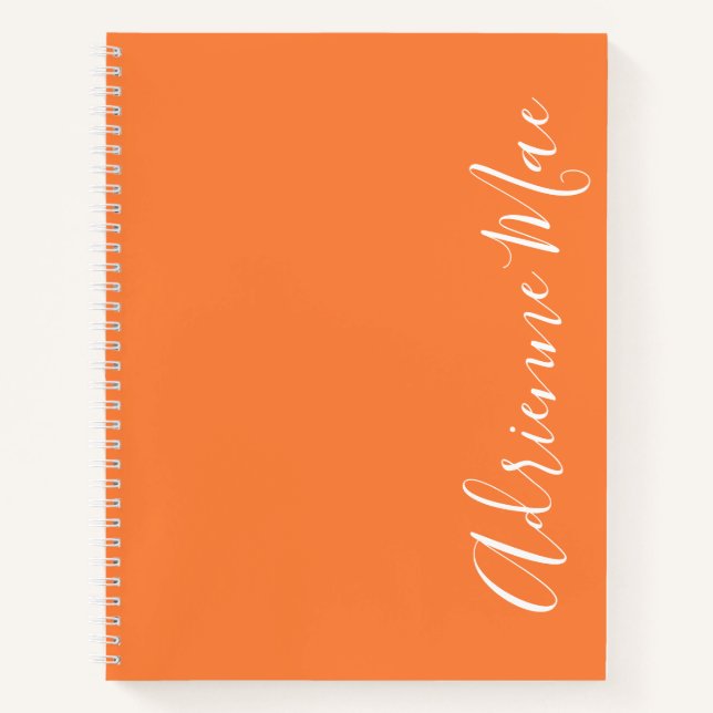 Einfach elegant Orange Peel Personalisiert Notizbuch (Vorderseite)