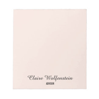 Einfach Elegant Rosa Professionell Notizblock