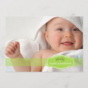 Einfach Elegant (Sellerie) Baby-Geburtsanzeige Ankündigung
