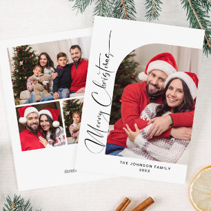 Einfach elegant Stilvoll 4 FOTO Weihnachtsgrüße Feiertagskarte