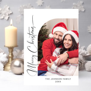 Einfach elegant Stilvolles FOTO Weihnachtsgrüßen Feiertagskarte