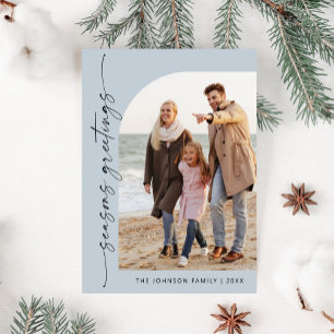 Einfach elegant Stilvolles FOTO Weihnachtsgrüßen Feiertagskarte