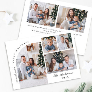 Einfach Elegant Stylisch 6 FOTO Weihnachtsgruß Feiertagskarte