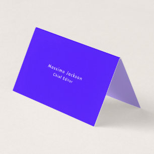 Einfach Elegant Ultramarinblau Minimalistisch Visitenkarten