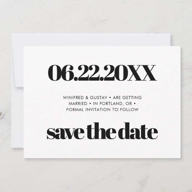Einfach elegant und schick Save the Date (Vorderseite)