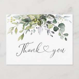 Einfach Elegant Watercolor Eucalyptus Vielen Dank Postkarte