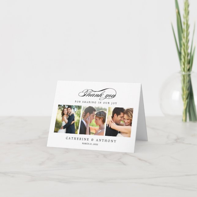 Einfach Elegant Wedding Dankeschön Card - White Dankeskarte (Vorderseite)