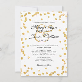 Einfach & elegant Wedding Gold Glitzer Confetti Einladung