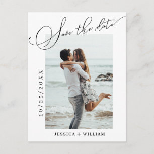 Einfach Elegant Wedding Save the Date Foto Postkarte