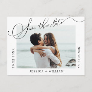 Einfach Elegant Wedding Save the Date Foto Postkarte