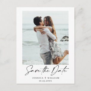 Einfach Elegant Wedding Save the Date Foto Simple Postkarte