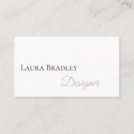 Einfach elegant weiß mit schwarzem Script Visitenkarte