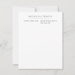 Einfach Elegant Weiß Professionell Modern Mitteilungskarte