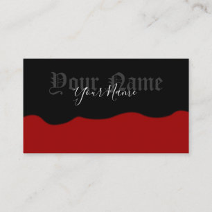 Einfach elegante antike schwarze und bordeaux Well Visitenkarte