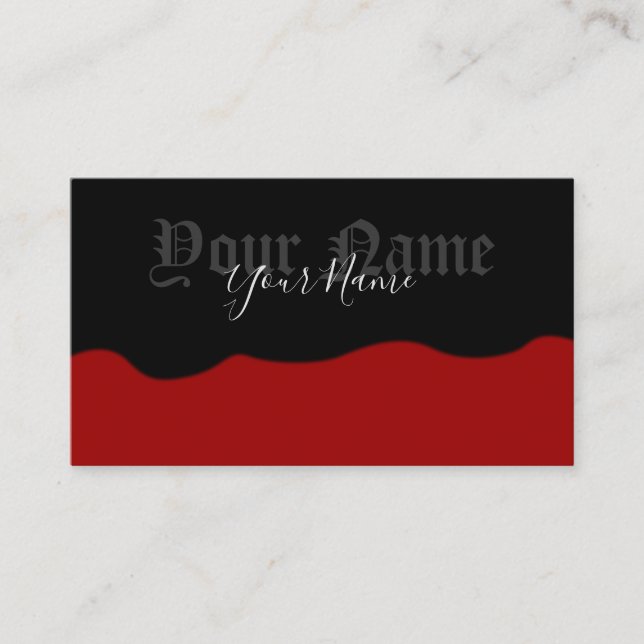 Einfach elegante antike schwarze und bordeaux Well Visitenkarte (Vorderseite)