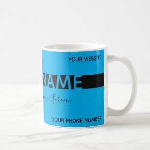 Einfach elegante, blaue schwarze Streifen Visitenk Kaffeetasse