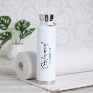 Einfach elegante Brautjungfer moderne Hochzeit Trinkflasche