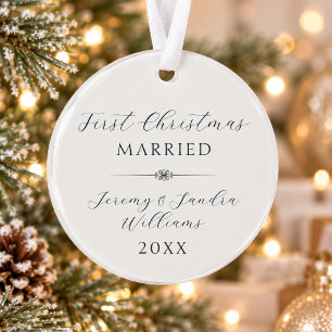 Einfach elegante erste Weihnachten verheiratet ind Ornament