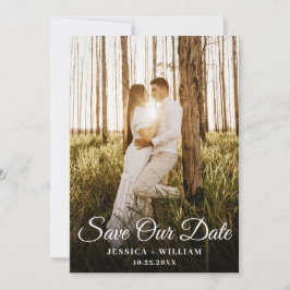 Einfach elegante Foto-Hochzeit Save The Date