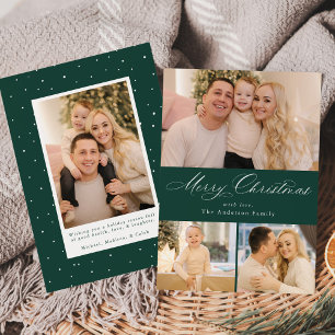Einfach elegante Frohe Weihnachten Grün 4 Fotos
