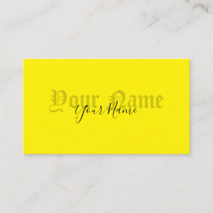 Einfach elegante, gelbe antike Buchstaben Visitenkarte