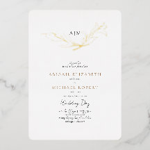 Einfach elegante Goldfolie umrahmt Hochzeit
