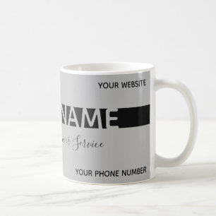 Einfach elegante, grau-schwarz gestreifte Visitenk Kaffeetasse