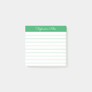 Einfach Elegante Grüne Personalisierte Lined Post-it Klebezettel