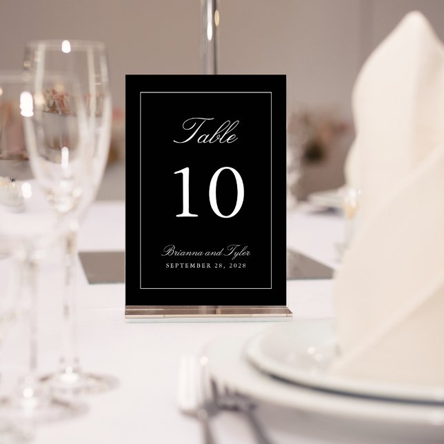 Einfach elegante Hochzeitkarte für die Tischnummer (Von Creator hochgeladen)