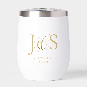 Einfach elegante Hochzeitsinitials Gold ID1022