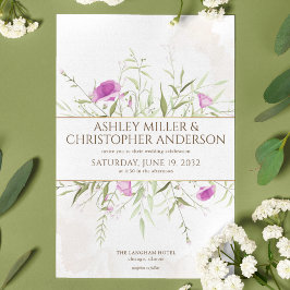 Einfach elegante Lavender Wildblume Frame Wedding Einladung