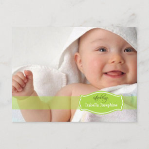 Einfach elegante (Limone) Baby Birth Ankündigung