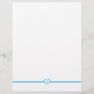 Einfach elegante Mit Monogramm Stationery - Blau