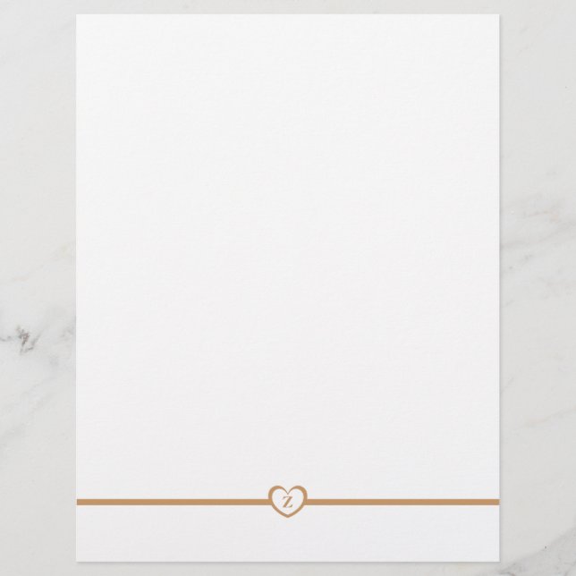 Einfach elegante Mit Monogramm Stationery - Gold (Vorderseite)