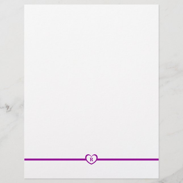 Einfach elegante Mit Monogramm Stationery - Lila (Vorderseite)
