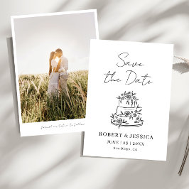 Einfach Elegante Moderne Foto-Hochzeit - Rettet da Einladung