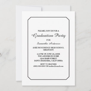 Einfach elegante Party für die Weiße Schule einlad Einladung