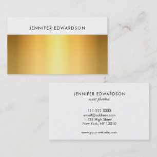 Einfach elegante professionelle weiße Gold-Karte Visitenkarte