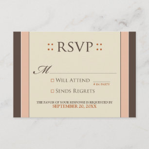 Einfach elegante RSVP-Karte (Baby-Rosa/Schokolade) RSVP Karte