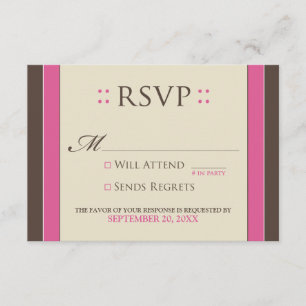 Einfach elegante RSVP-Karte (fuchsia/Schokolade) RSVP Karte