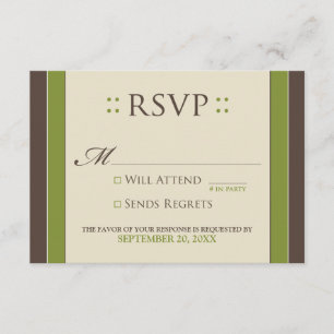 Einfach elegante RSVP-Karte (Oliven/Schokolade) RSVP Karte