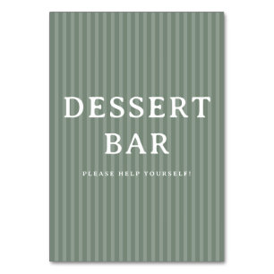 Einfach Elegante Salbeigrüne Dessertbar-Tafel Tischnummer