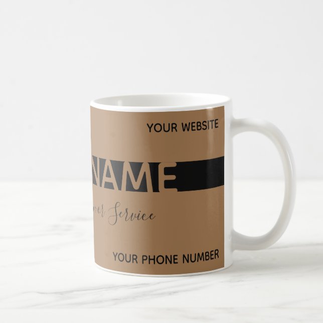 Einfach elegante, schwarz gestreifte Visitenkarte Kaffeetasse (Rechts)