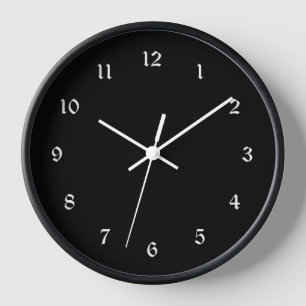 Einfach elegante solide schwarze Farbe Uhr
