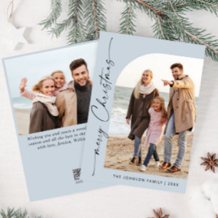 Einfach Elegante Stilvolle 2 FOTO Weihnachtsgrüße Feiertagskarte